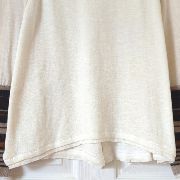 Free People Oversized Boat Neck Knit Cuff Long Raglan Sleeve Blouse Cream Small - Picture 5 of 14